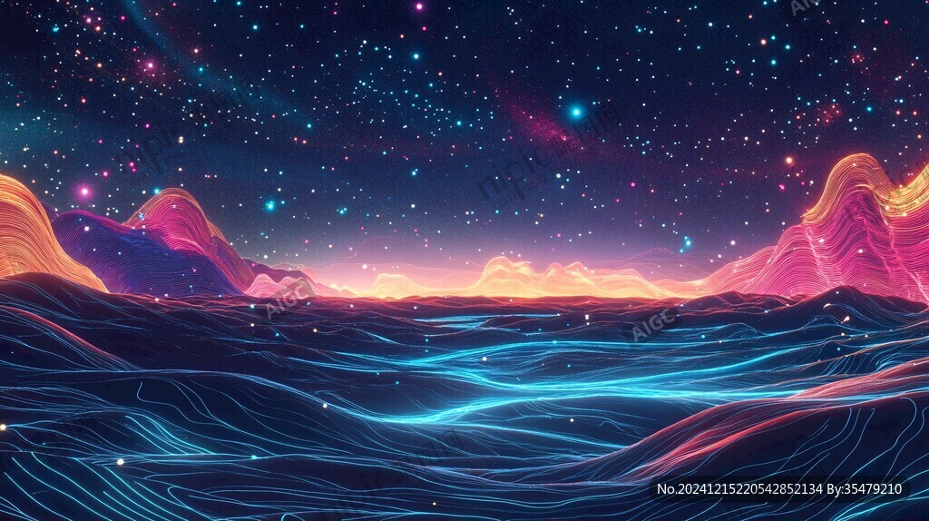 抽象写意星辰大海地产
