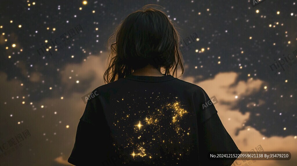 星辰大海女孩背影