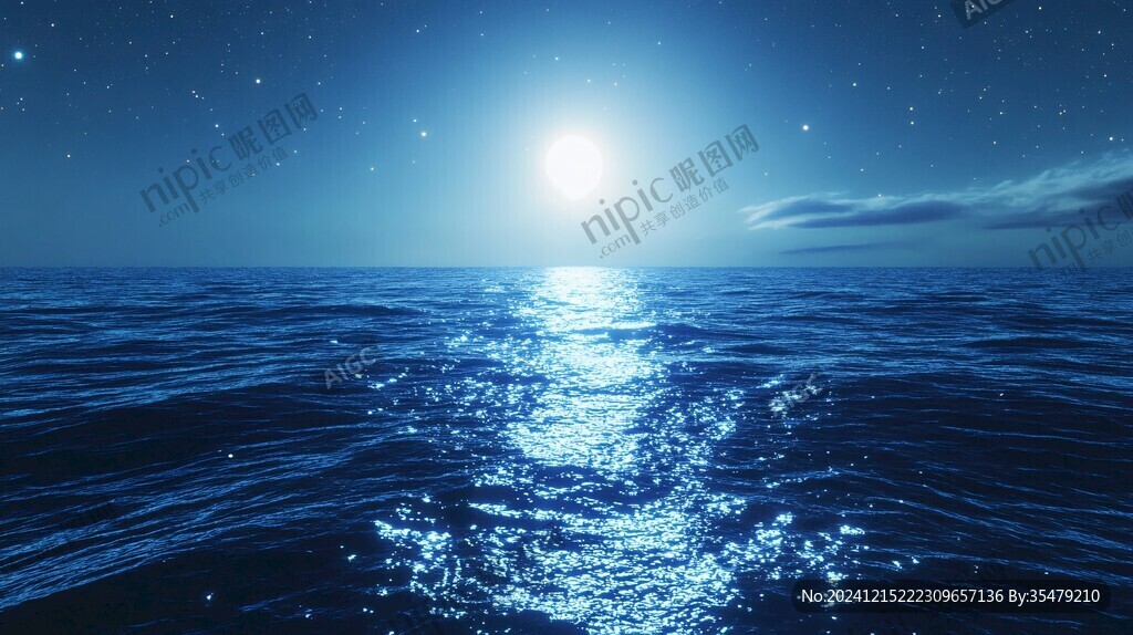 梦幻海上夜景