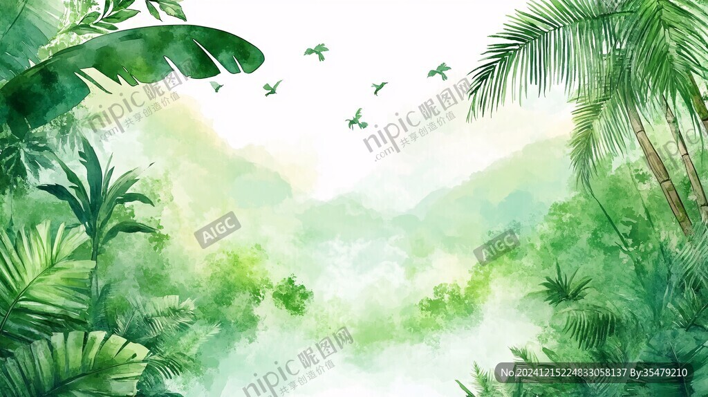 热带雨林花草树木背景