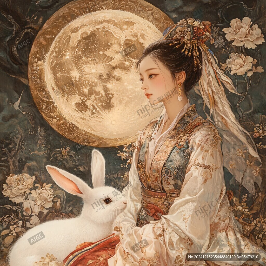 古装月兔插画