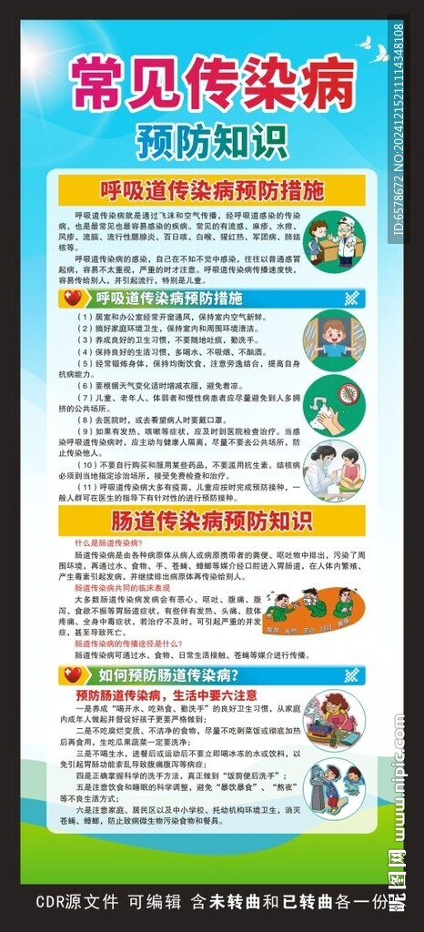 常见传染病预防知识展架
