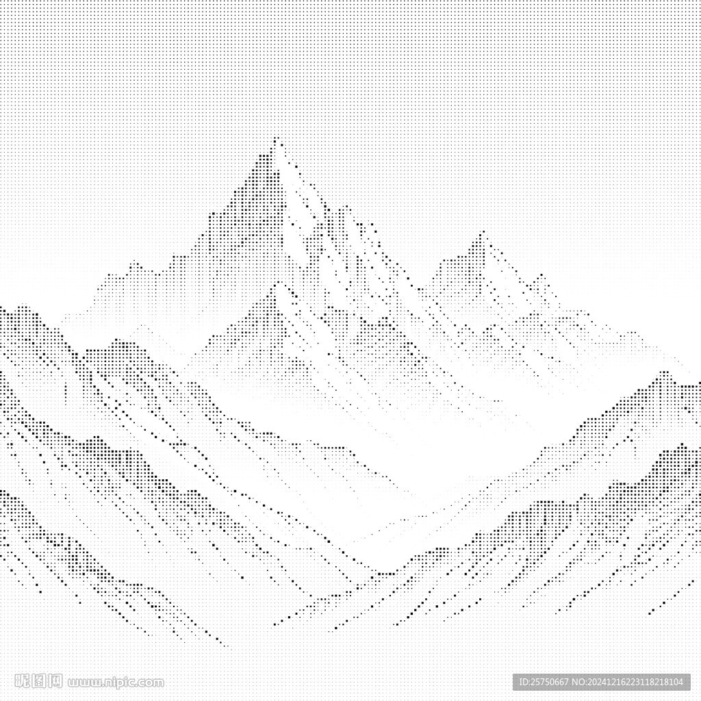 手绘山 点状山