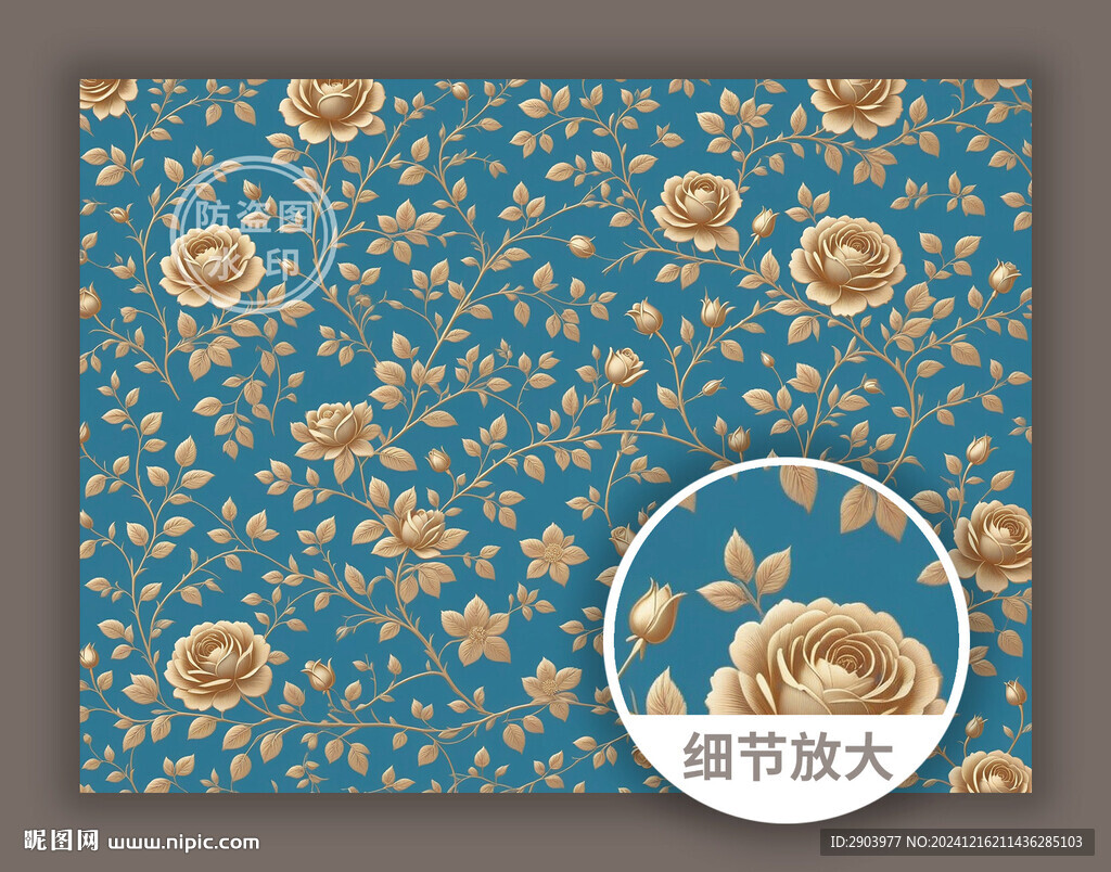 传统中式古典玫瑰花纹底纹图案