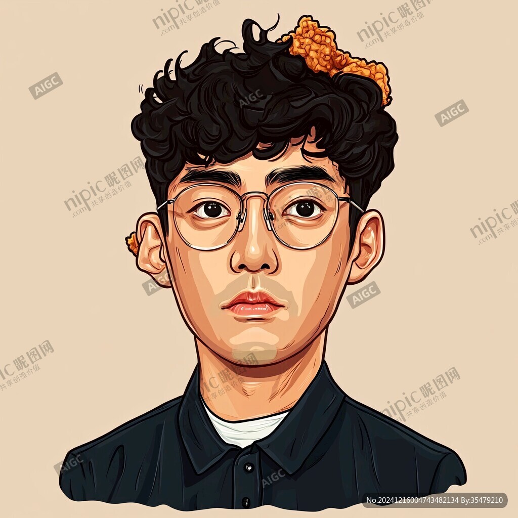 男生头像插画