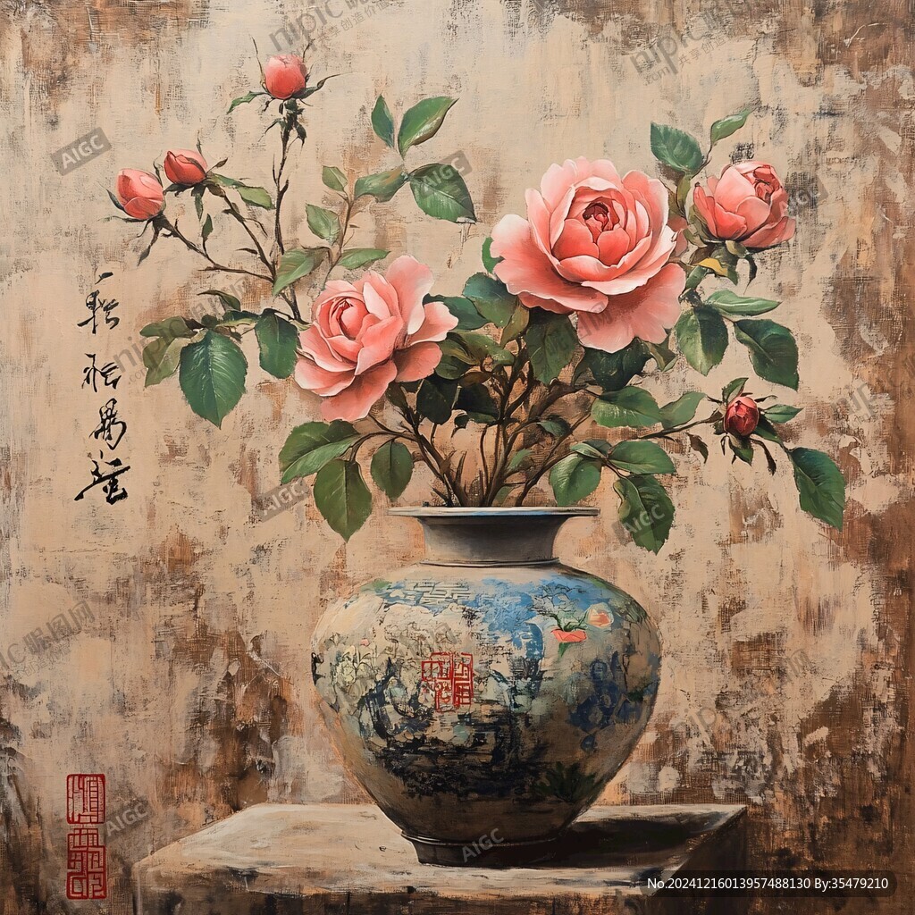 艺术花瓶画