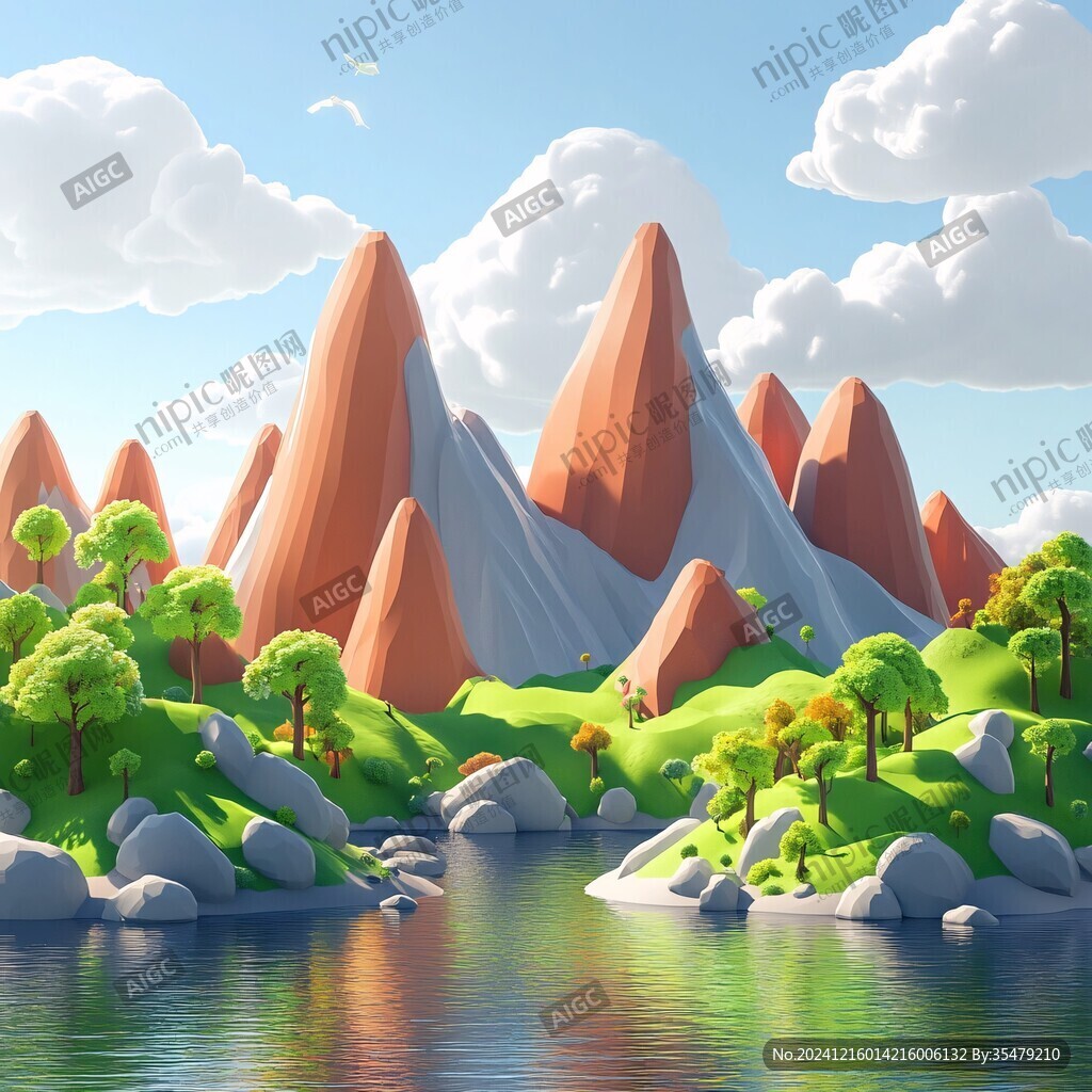 3d风景膨胀图案
