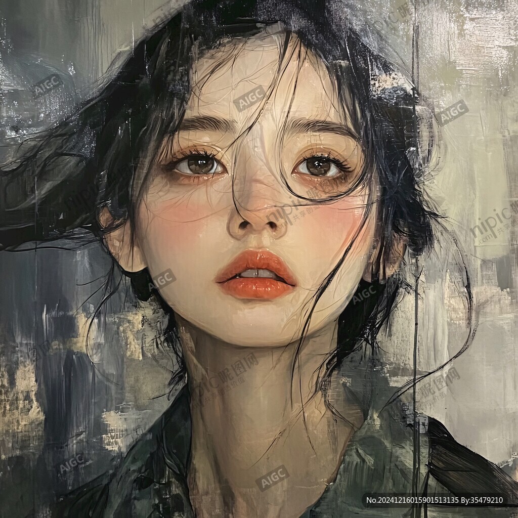 高级感女插画