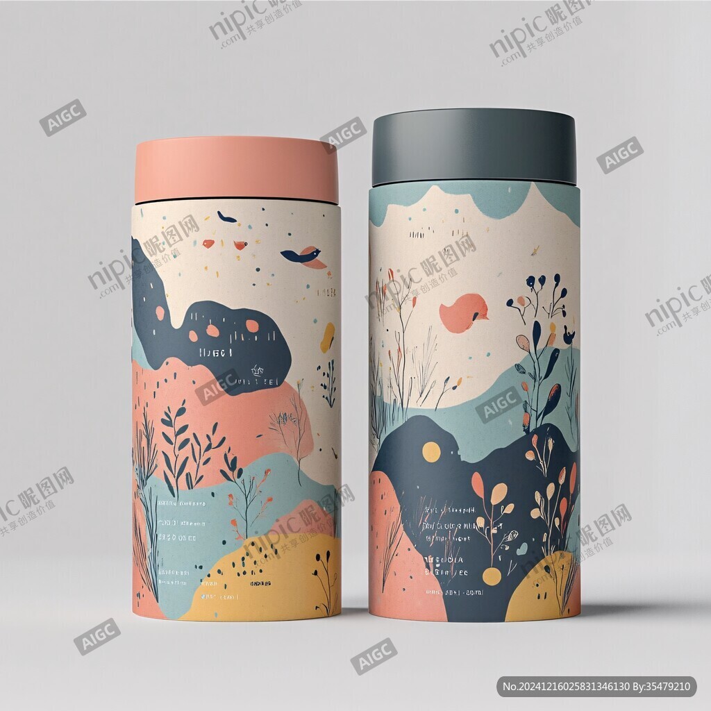茶叶罐包装插画