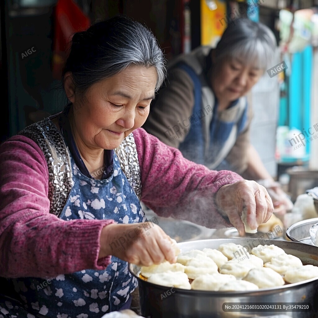 卖饼的妇女