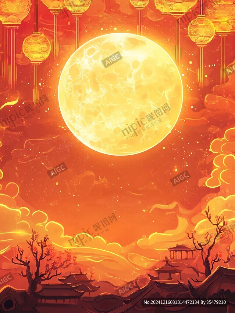 中秋场景插画