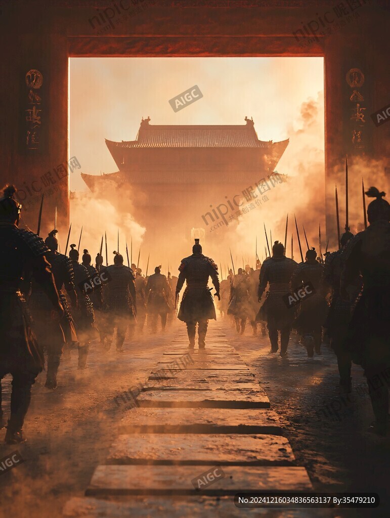 万箭齐射城门场景