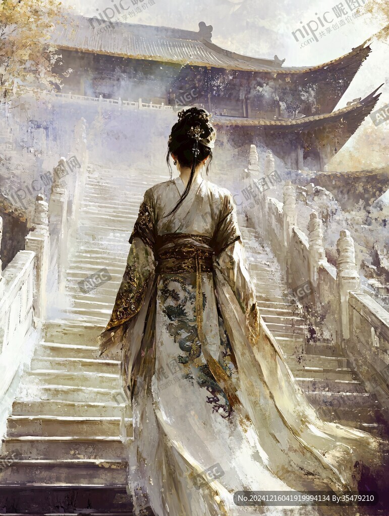 古风美女背影