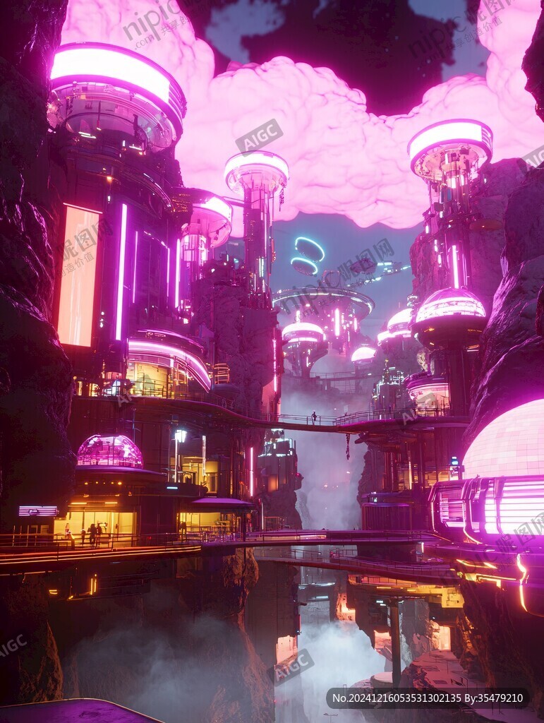 粉红色的外星城市