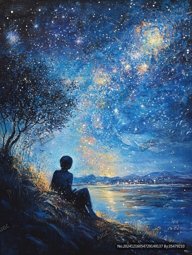星辰大海男孩背影