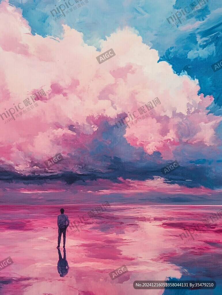 火烧云插画