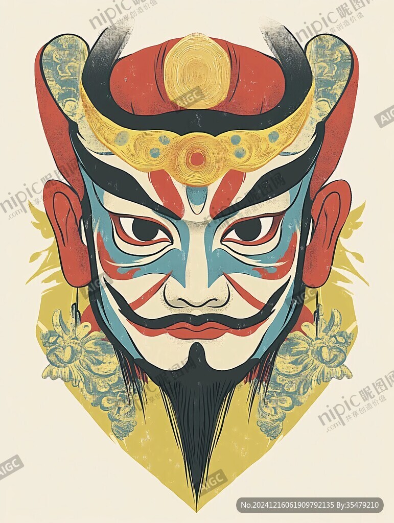 脸谱人物插画