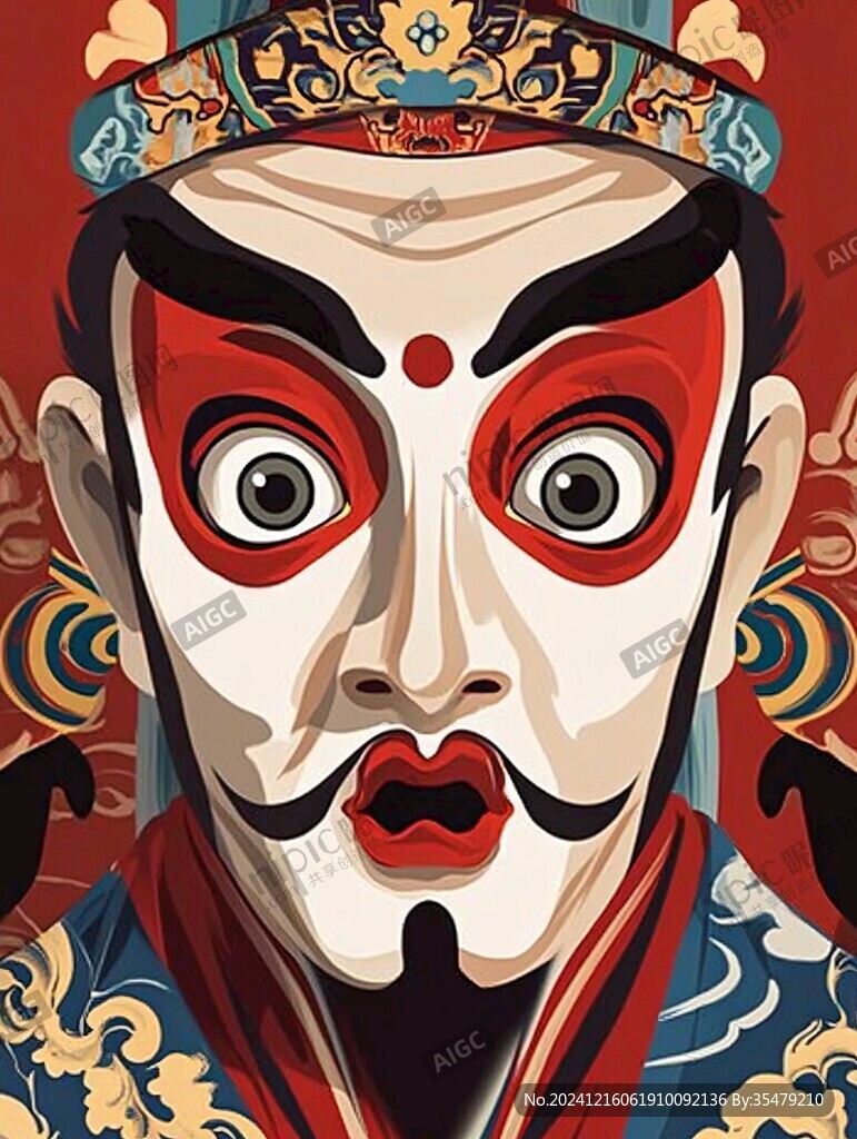 脸谱人物插画