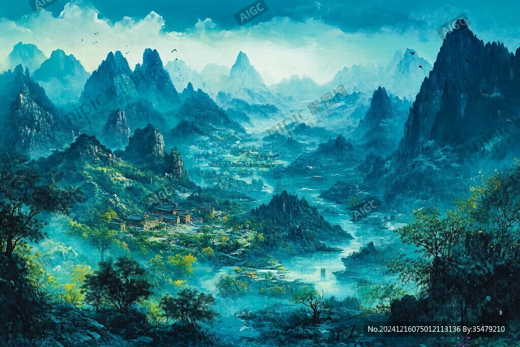 山水画合成图