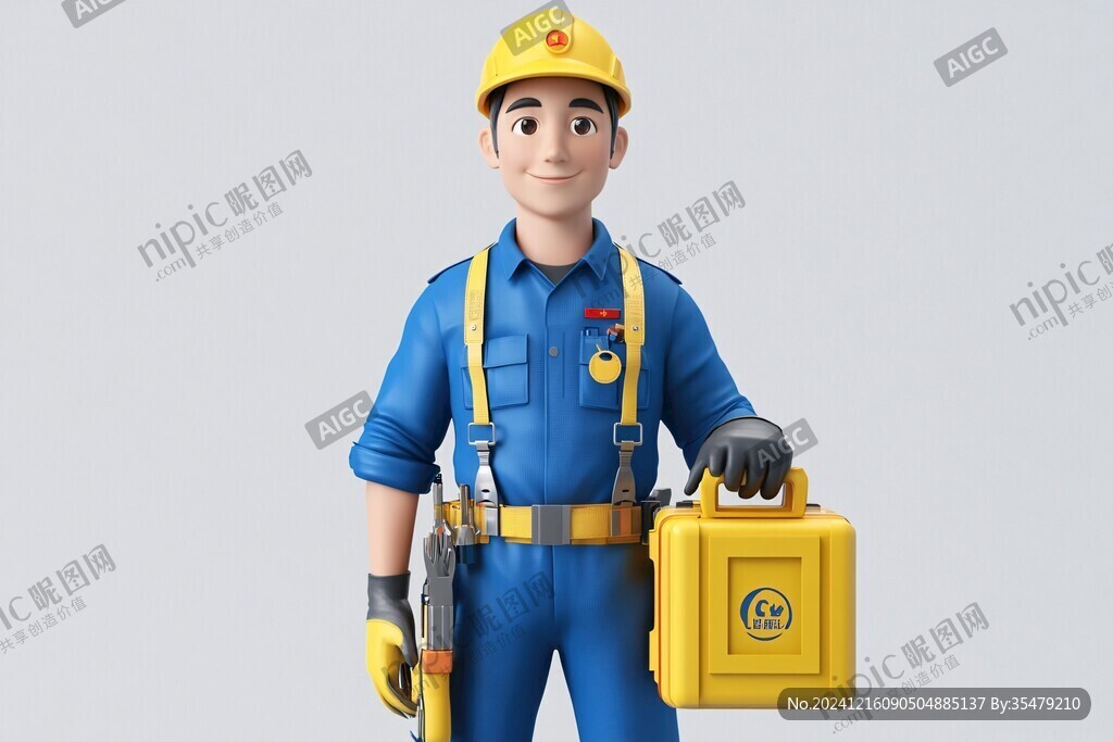 卡通年轻维修师傅头像