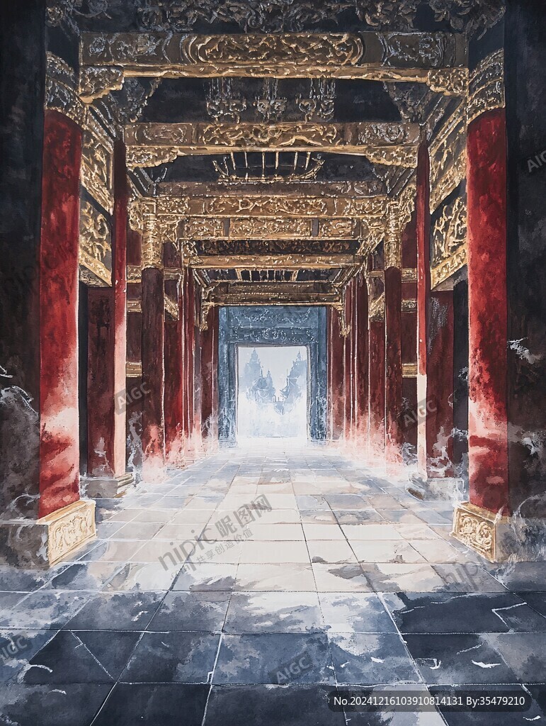 宫殿楼阁仙境仙人大殿