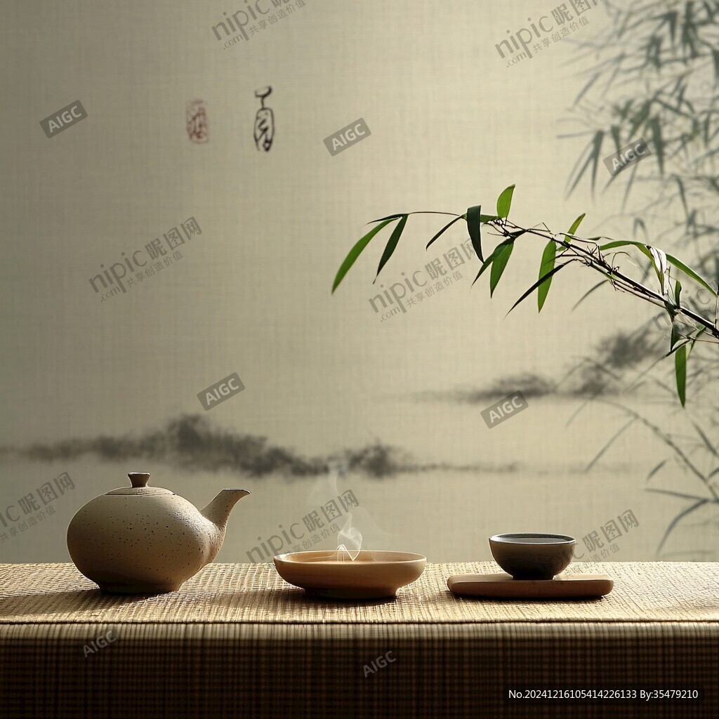 酒店风景画禅意禅茶