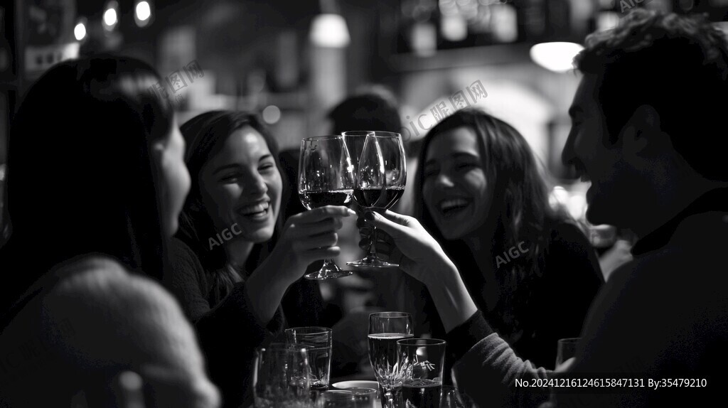 女生聚会喝红酒
