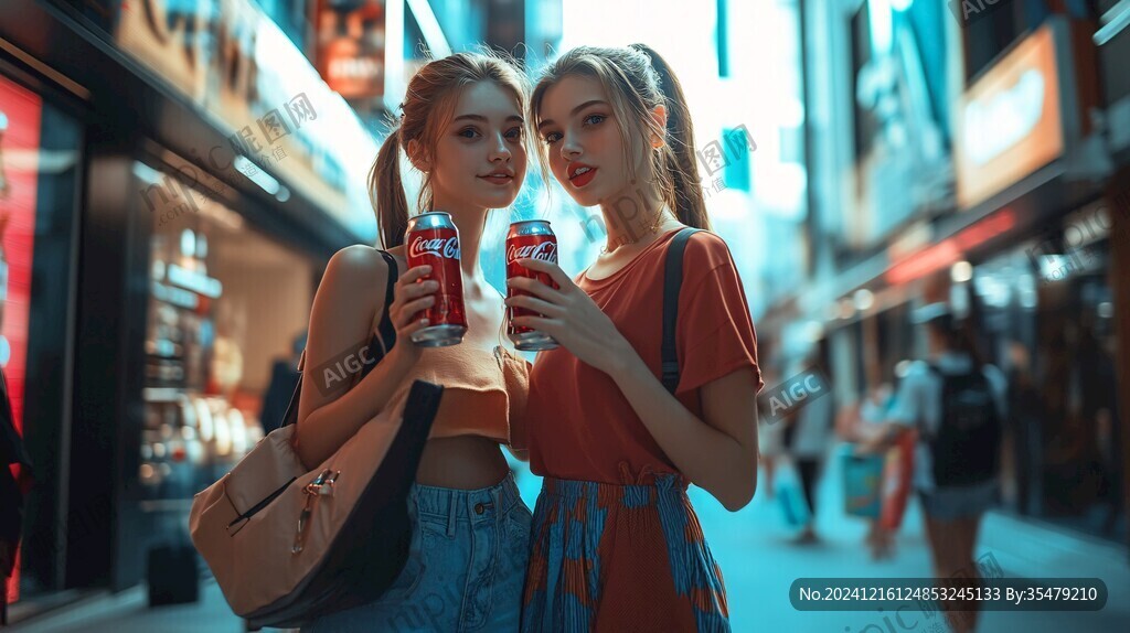 购物广场街道女孩