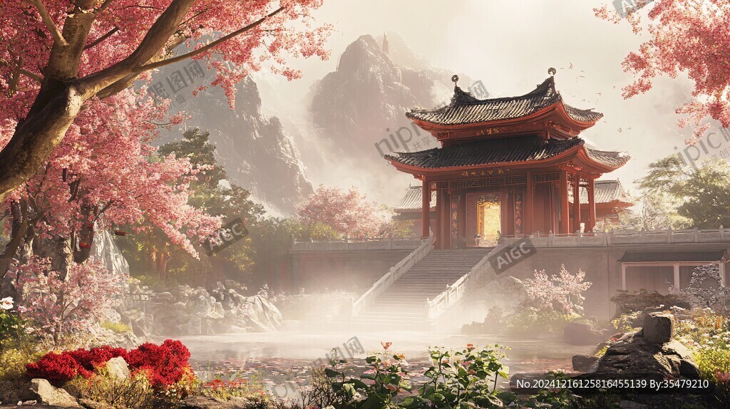 古风场景春暖花开