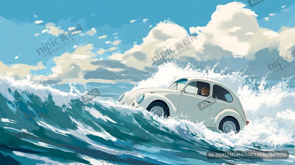 乘风破浪包装插画