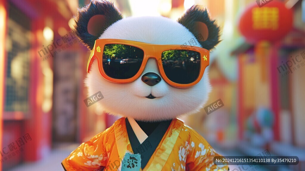 戴墨镜的熊猫