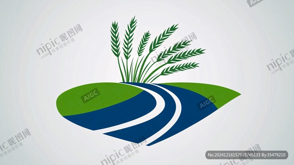 农业大米小麦logo