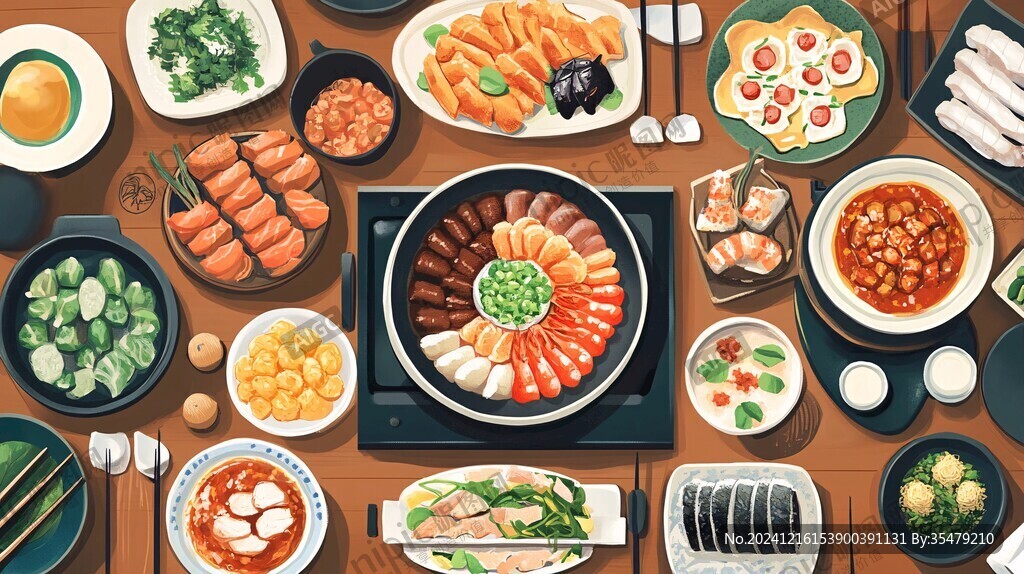 烙锅插画