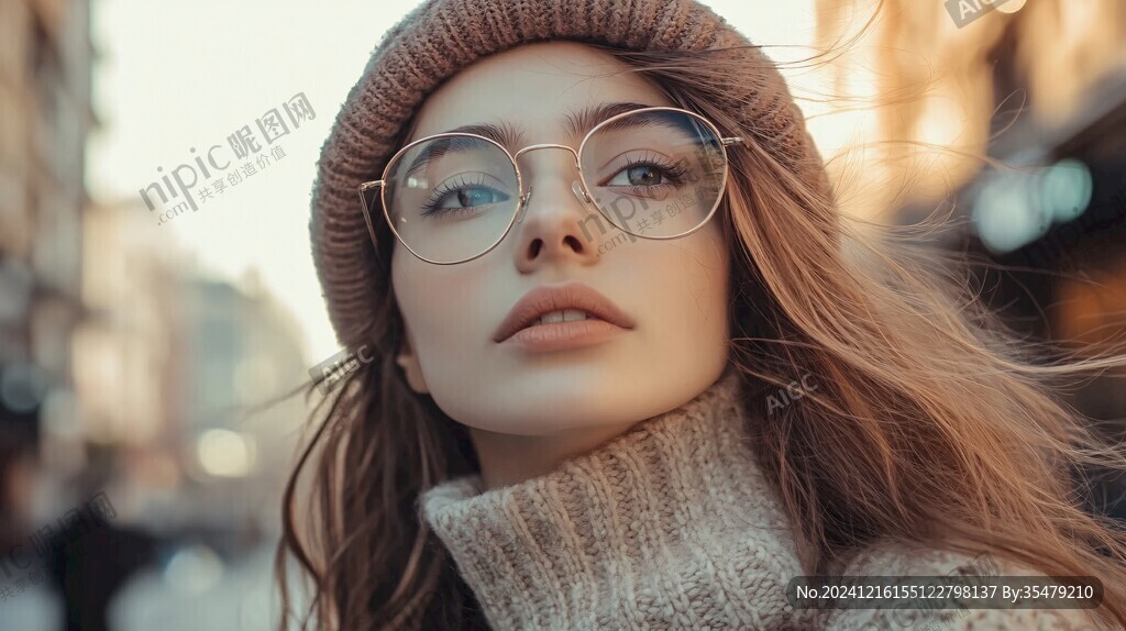戴眼镜美女