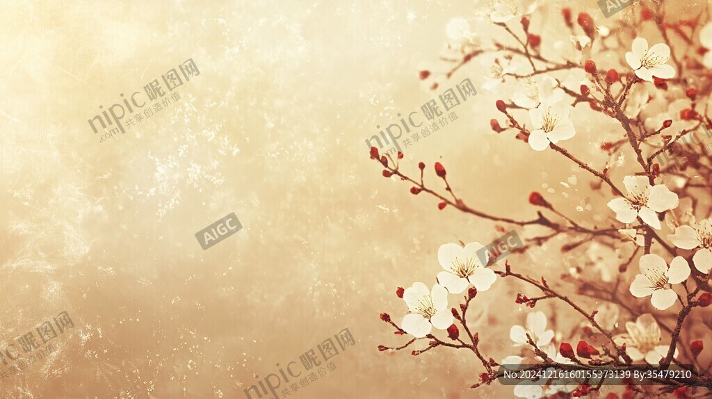 杏花暖色背景