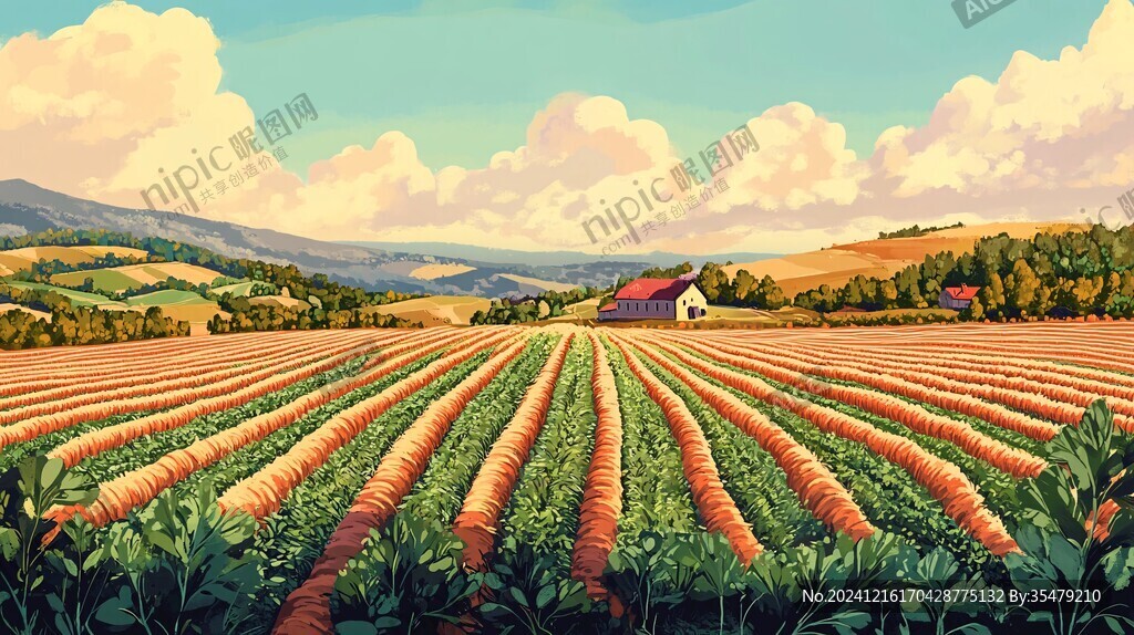田间农业插画