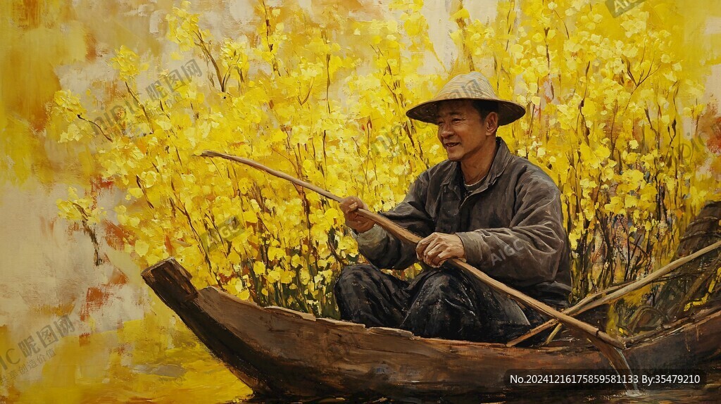 摇橹的船夫