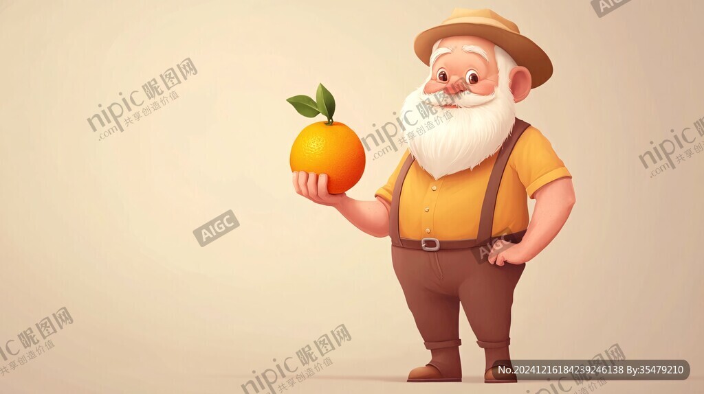 耙耙柑包装人物插画