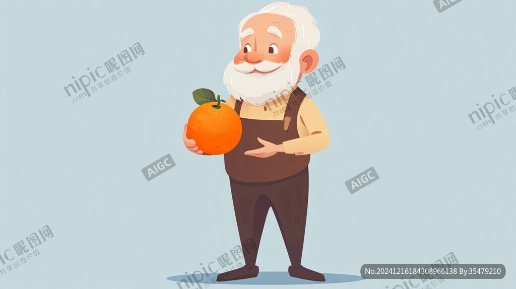耙耙柑包装人物插画