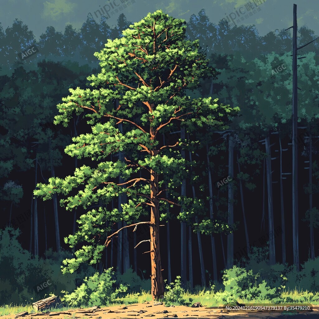 矮松插画