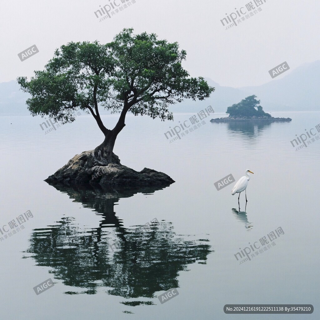 水中的一颗树
