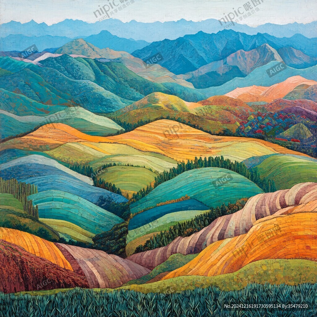 山坡以风景画装饰画
