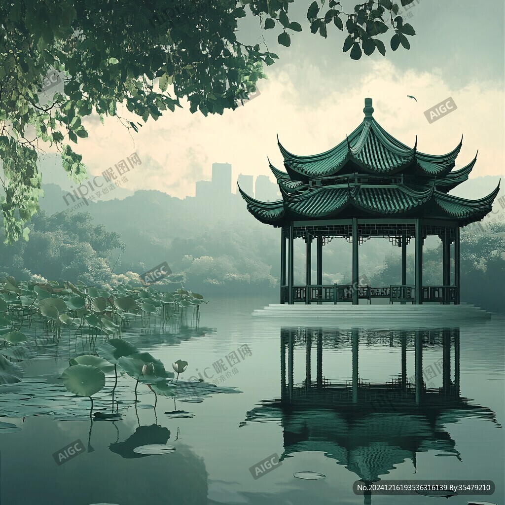 爱晚亭城市插画素材