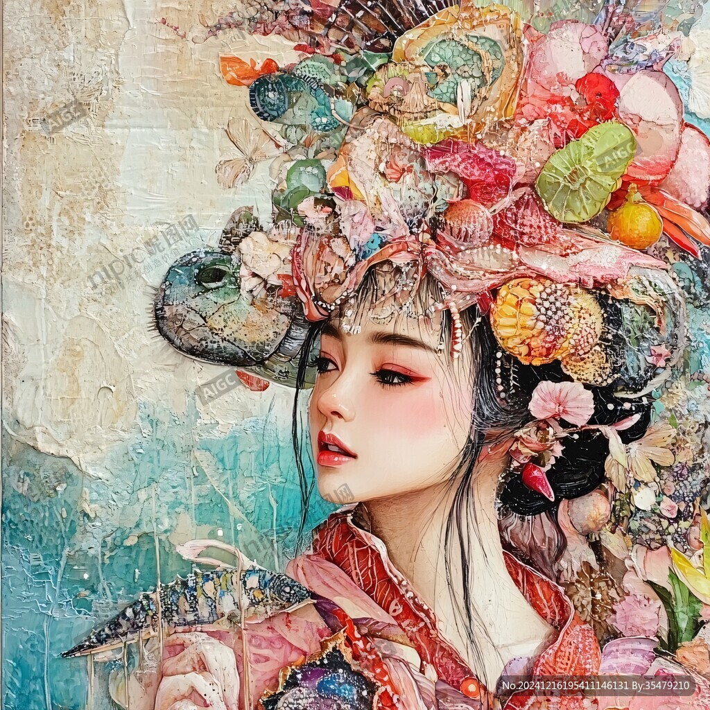 中式花旦网红墙纸