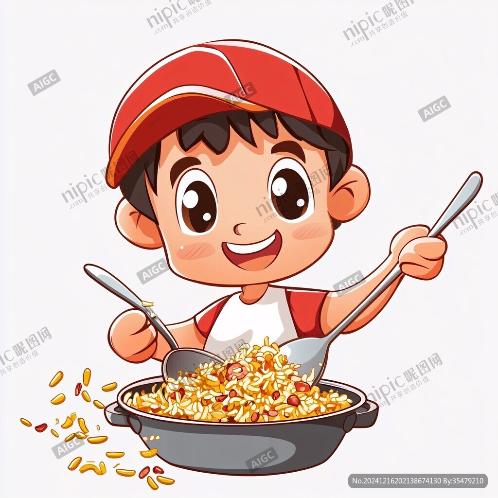 卡通漫画风炒饭形象