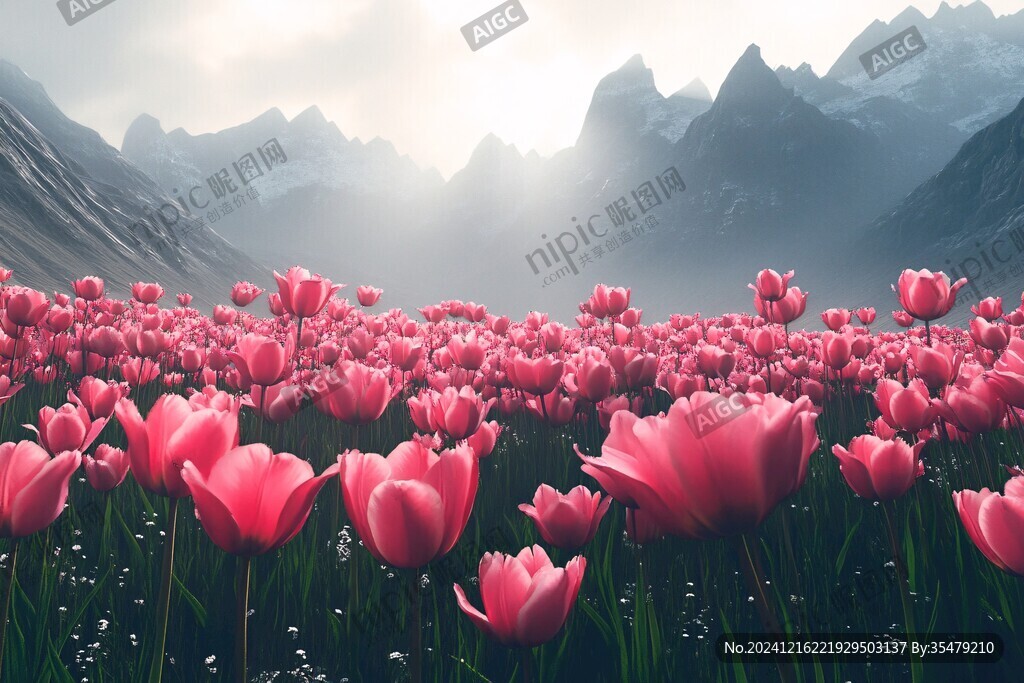 唯美梦幻花田场景