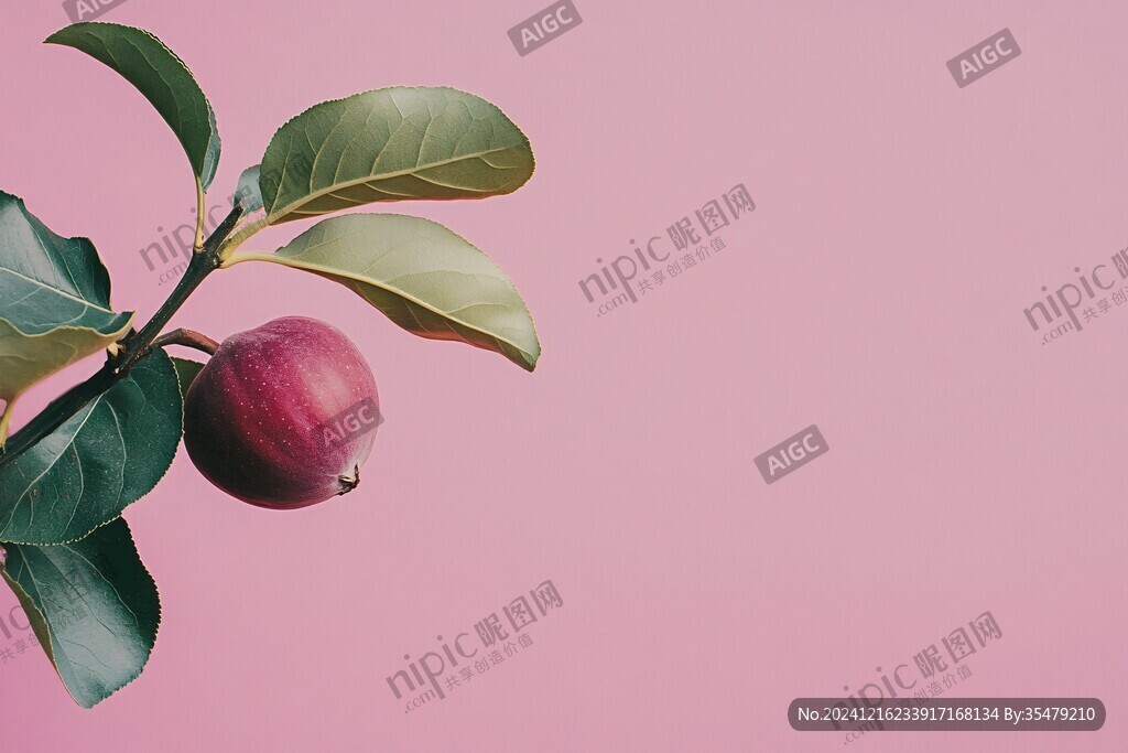 苹果粉色背景