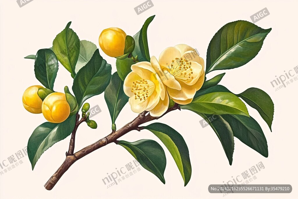 金花茶插画