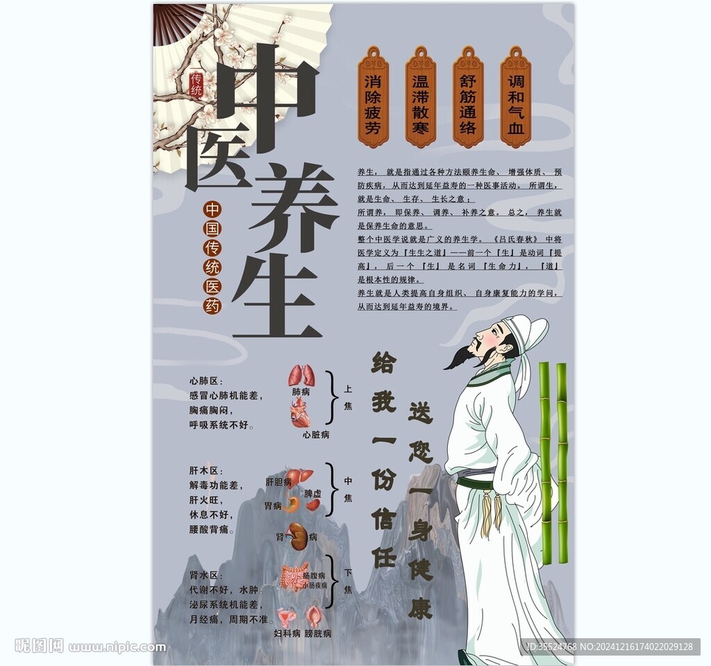 中医养生背景墙