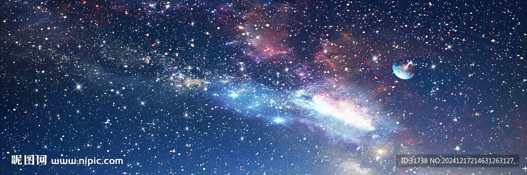 银河宇宙星空吊顶背景图